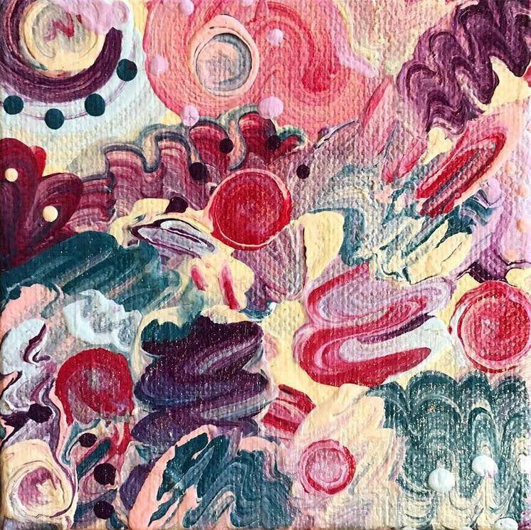 Marching Band Kaitlyn Hall “Marching Band”, acrylic on 4”x4” canvas.