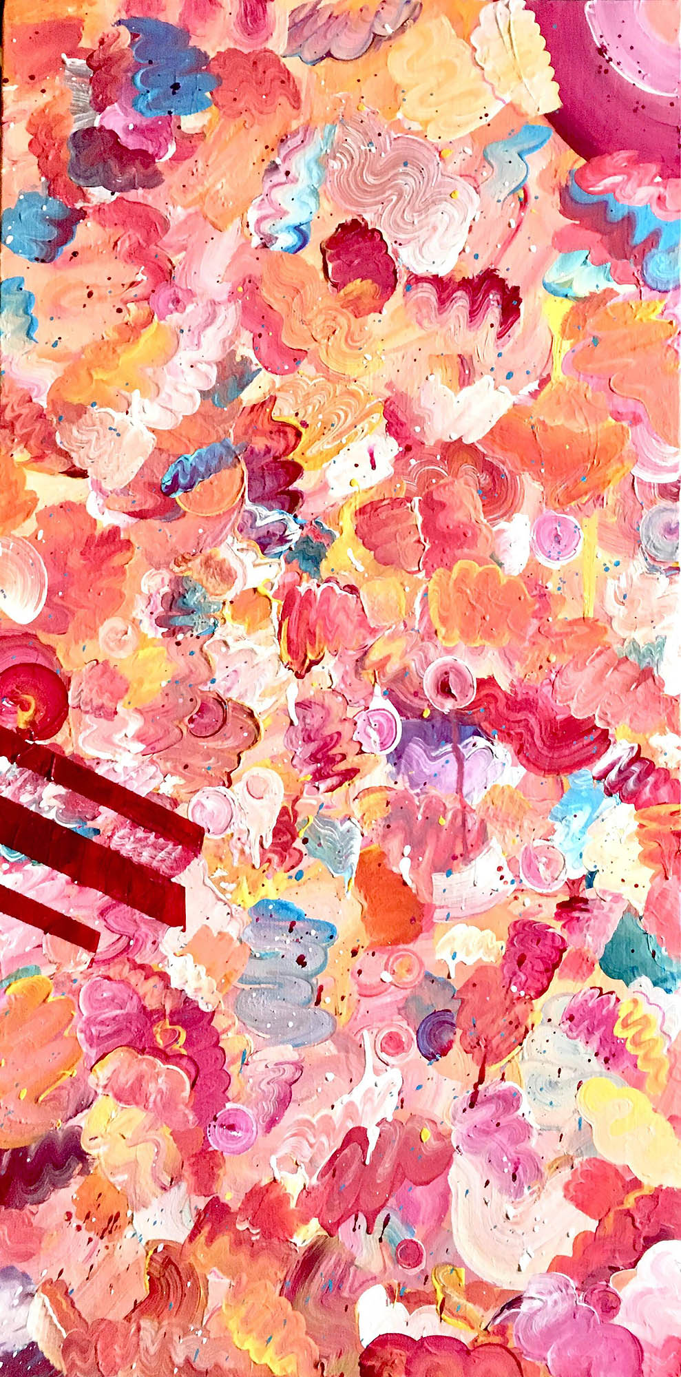 Street Fair Kaitlyn Hall “Street Fair”, acrylic and ink on 15”x30” canvas.